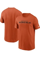 Nike Cincinnati Bengals Orange Wordmark Short Sleeve T Shirt