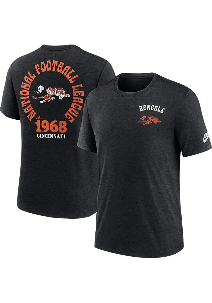 Nike Cincinnati Bengals Black Triblend Design Short Sleeve Fashion T Shirt