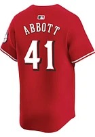 Andrew Abbott Nike Cincinnati Reds Mens Red Alt Limited Baseball Jersey