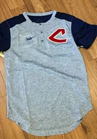 Nike Cleveland Guardians Grey Coop Henley Short Sleeve Fashion T Shirt