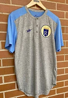 Nike Kansas City Royals Grey Coop Henley Short Sleeve Fashion T Shirt