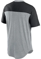 Nike Pittsburgh Pirates Grey Coop Henley Short Sleeve Fashion T Shirt