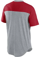 Nike St Louis Cardinals Grey Coop Henley Short Sleeve Fashion T Shirt