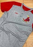 Nike St Louis Cardinals Grey Coop Henley Short Sleeve Fashion T Shirt