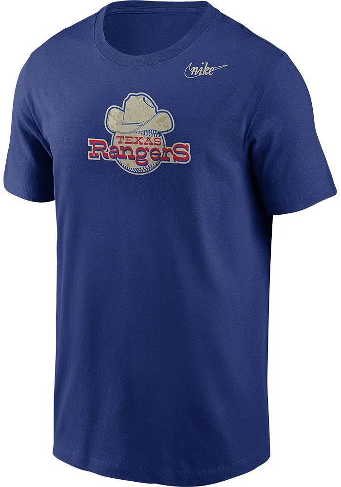 Nike Texas Rangers Blue Cooperstown Graphic Short Sleeve Fashion T Shirt
