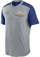 Nike Texas Rangers Grey Coop Henley Short Sleeve Fashion T Shirt