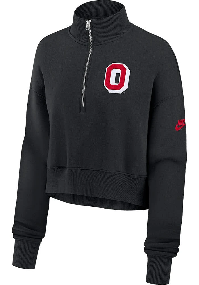 Nike Ohio State Buckeyes Womens Black Legacy 1/4 Zip Pullover