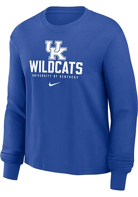 Nike Kentucky Wildcats Womens Blue Boxy LS Tee