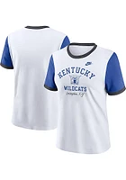 Nike Kentucky Wildcats Womens White Ringer Short Sleeve T-Shirt