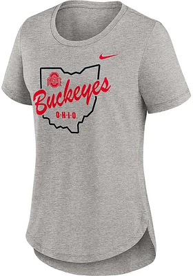 Nike Ohio State Buckeyes Womens Grey Legacy Short Sleeve T-Shirt