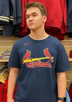 Nike St Louis Cardinals Navy Blue Wordmark Short Sleeve T Shirt