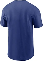 Nike Texas Rangers Blue Wordmark Short Sleeve T Shirt