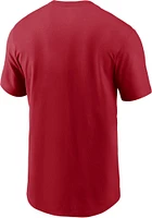 Nike Texas Rangers Red Wordmark Graphic Short Sleeve T Shirt