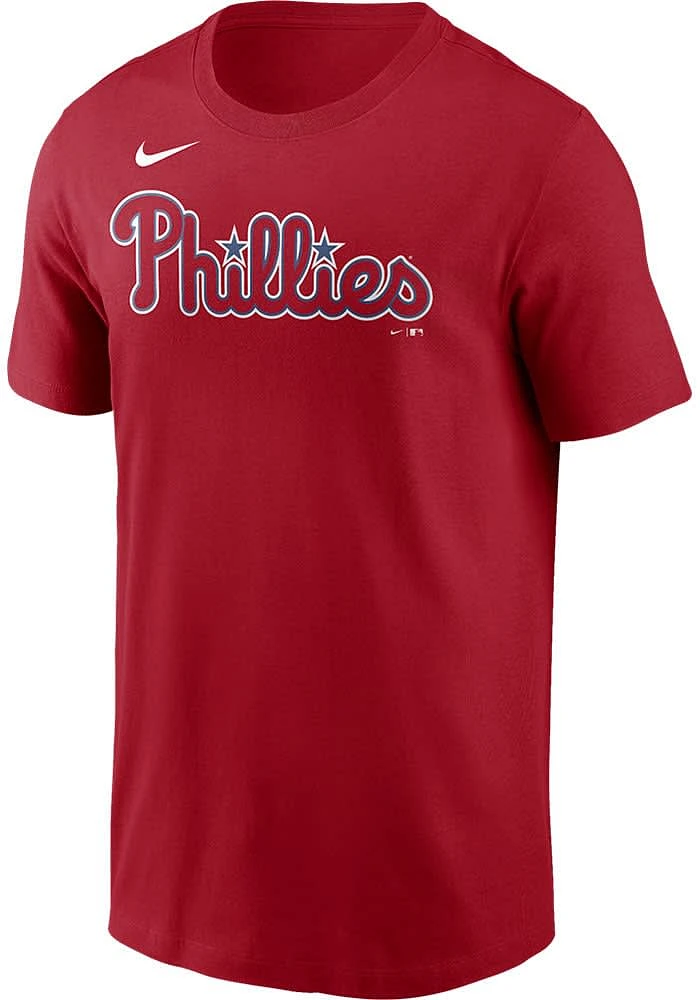 Nike Philadelphia Phillies Red Wordmark Graphic Short Sleeve T Shirt