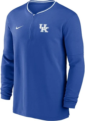 Nike Kentucky Wildcats Mens Blue Sideline Coach Long Sleeve Qtr Zip Pullover