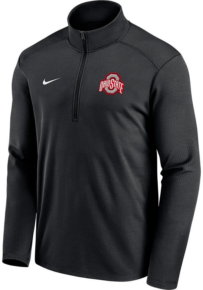 Nike Ohio State Buckeyes Mens Black Pacer Long Sleeve Qtr Zip Pullover