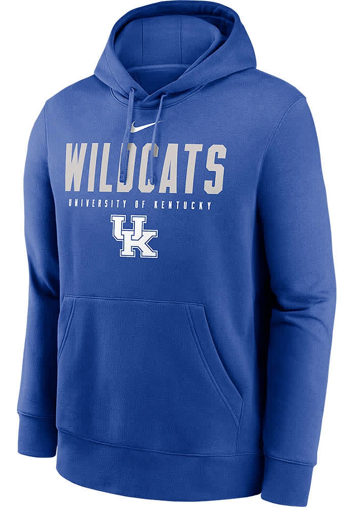 Nike Kentucky Wildcats Mens Blue Dynamic Mascot Long Sleeve Hoodie