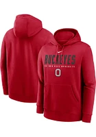 Nike Ohio State Buckeyes Mens Red Dynamic Mascot Long Sleeve Hoodie