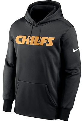 Nike Kansas City Chiefs Mens Black Wordmark Therma Hood