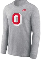 Nike Ohio State Buckeyes Grey Legacy Logo Long Sleeve T Shirt