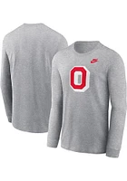 Nike Ohio State Buckeyes Grey Legacy Logo Long Sleeve T Shirt