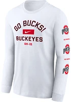 Nike Ohio State Buckeyes White Two Hit Long Sleeve T Shirt