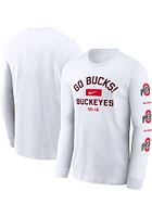 Nike Ohio State Buckeyes White Two Hit Long Sleeve T Shirt