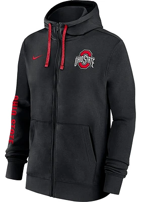 Nike Ohio State Buckeyes Mens Team Issue Club Long Sleeve Full Zip Jacket