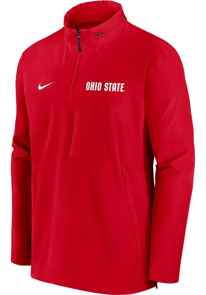 Nike Ohio State Buckeyes Mens Red Sideline Coach Light Weight Jacket