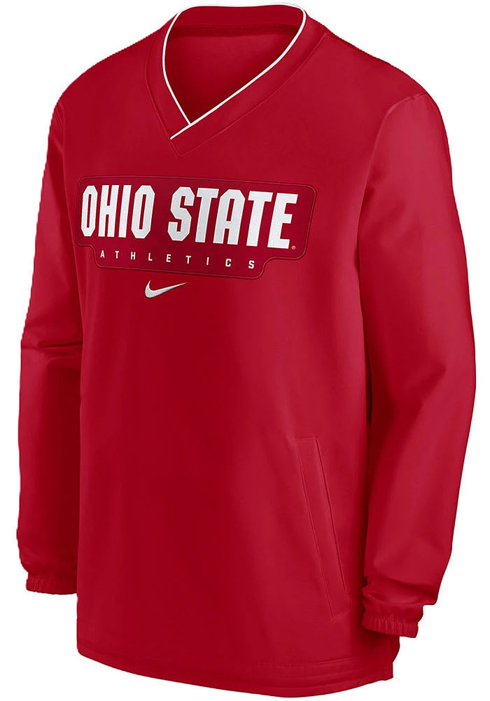 Nike Ohio State Buckeyes Mens Red Sideline Windshirt Pullover Jackets