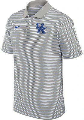 Nike Kentucky Wildcats Mens Grey Stripe Short Sleeve Polo