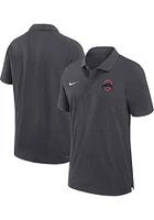 Nike Ohio State Buckeyes Mens Grey Sideline Woven Short Sleeve Polo