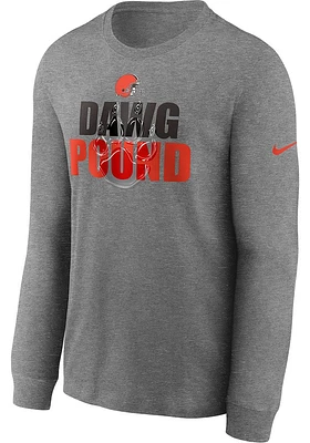 Nike Cleveland Browns Grey Hyper Local Long Sleeve T Shirt