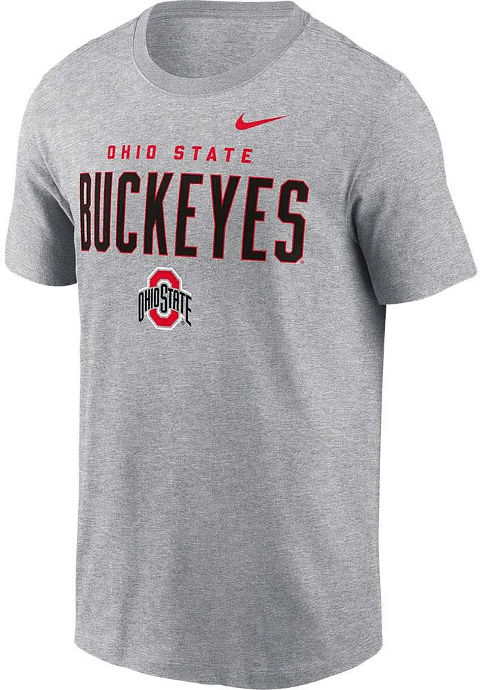 Nike Ohio State Buckeyes Grey Two Hit Short Sleeve T Shirt