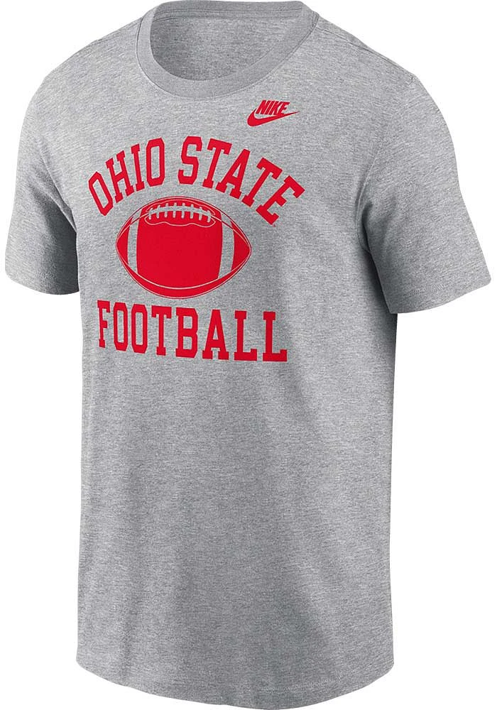 Nike Ohio State Buckeyes Grey Football Logo Short Sleeve T Shirt