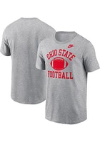 Nike Ohio State Buckeyes Grey Football Logo Short Sleeve T Shirt