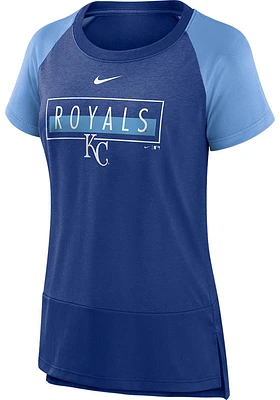 Nike Kansas City Royals Womens Blue Raglan Short Sleeve T-Shirt