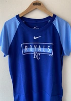 Nike Kansas City Royals Womens Blue Raglan Short Sleeve T-Shirt