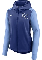 Nike Kansas City Royals Womens Blue Raglan Long Sleeve Full Zip Jacket