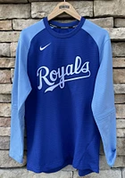 Nike Kansas City Royals Mens Blue Crew Top Pregame Long Sleeve Sweatshirt