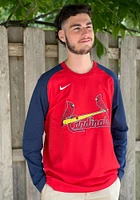 Nike St Louis Cardinals Mens Red Crew Top Pregame Long Sleeve Sweatshirt