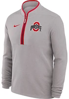 Nike Ohio State Buckeyes Mens Grey Victory Design Long Sleeve Qtr Zip Pullover