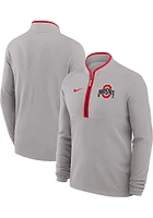 Nike Ohio State Buckeyes Mens Grey Victory Design Long Sleeve Qtr Zip Pullover