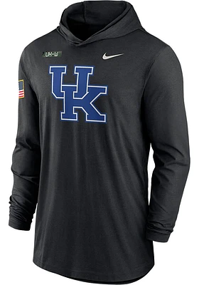 Nike Kentucky Wildcats Mens Black Military Appreciation Light Weight Long Sleeve Hoodie