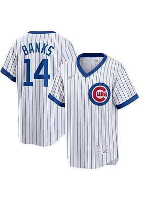 Ernie Banks Chicago Cubs Nike 57-58 Home Throwback Cooperstown Jersey - White