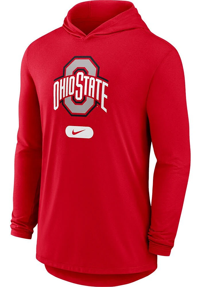 Nike Ohio State Buckeyes Mens Lightweight Primary Logo Long Sleeve Hoodie