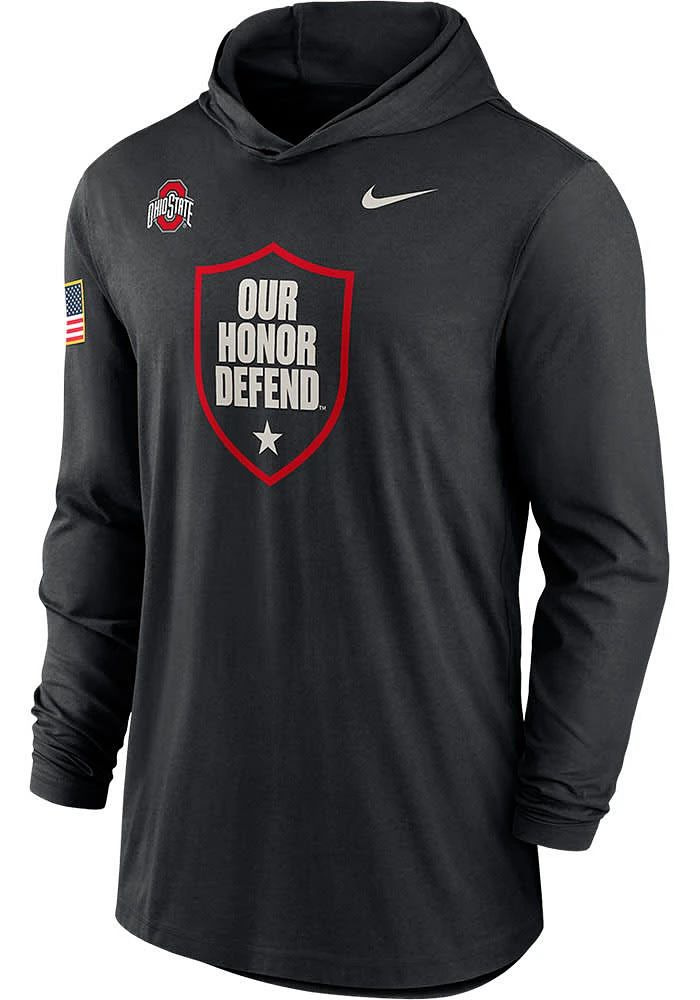 Nike Ohio State Buckeyes Mens Black Our Honor Defend Light Weight Long Sleeve Hoodie