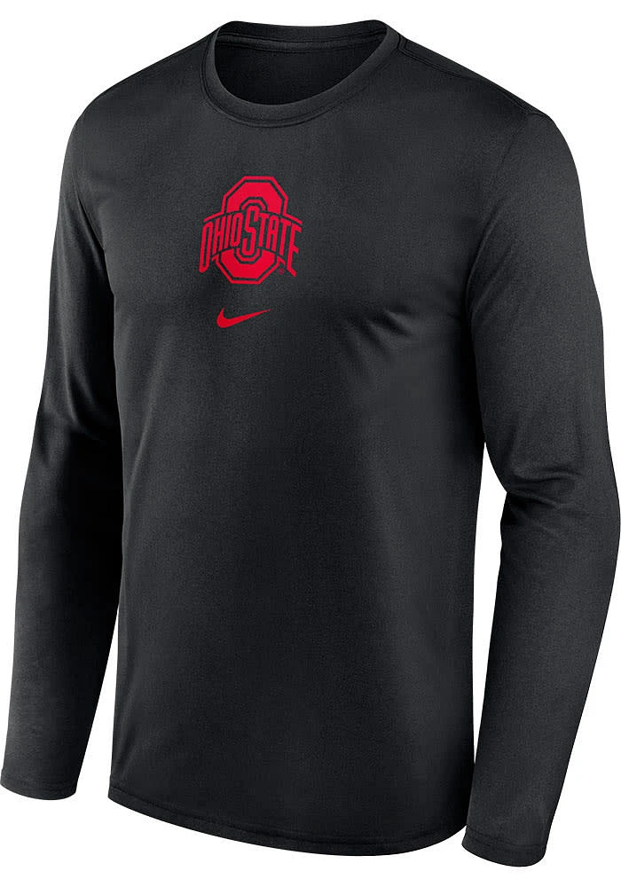 Nike Ohio State Buckeyes Black Basketball On Court Shooting Long Sleeve T-Shirt