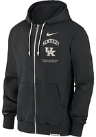 Nike Kentucky Wildcats Mens Black Basketball Travel Fleece Long Sleeve Full Zip Jacket