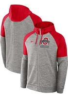 Nike Ohio State Buckeyes Mens Grey Modern Tradition Fitness Long Sleeve Zip